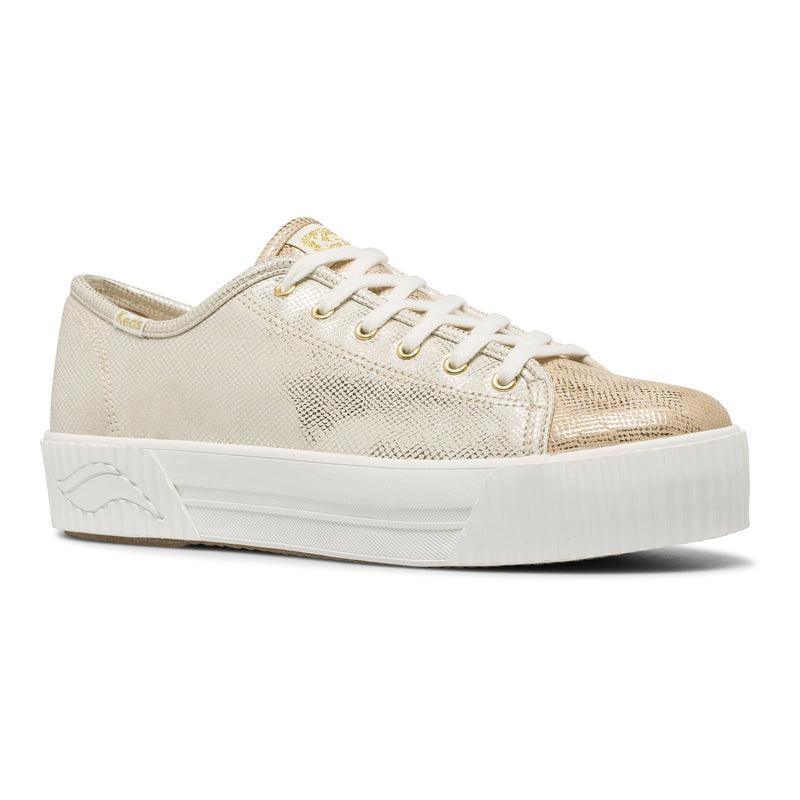 Keds Triple Kick AMP Shine Metallic Gold Platform Sneakers Damen Gold | 95324GQWC