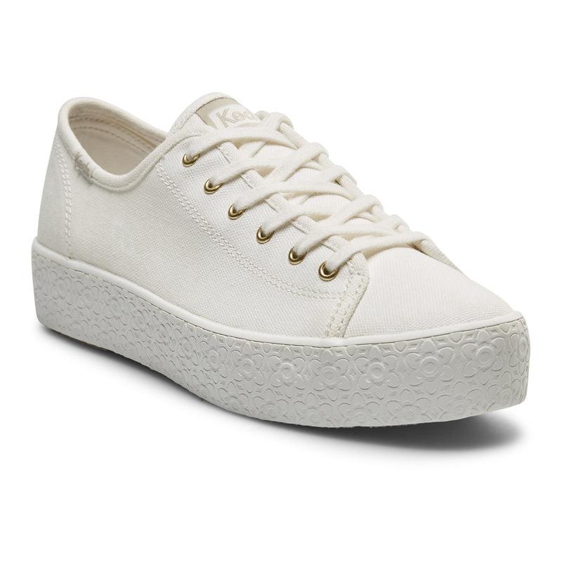 Keds Triple Kick Canvas Emboss Foxing Snow Platform Sneakers Damen Weiß | 03286ZMQO