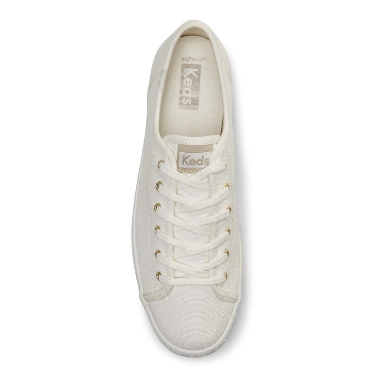 Keds Triple Kick Canvas Emboss Foxing Snow Canvas Damen Weiß | 31852JZVT