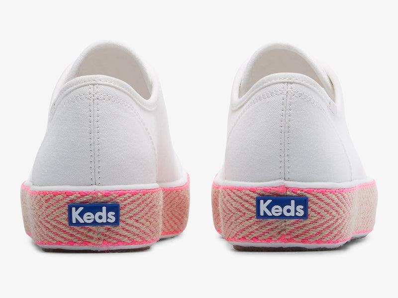 Keds Triple Kick Canvas Jute Foxing Canvas Damen Rosa | 52180JRID