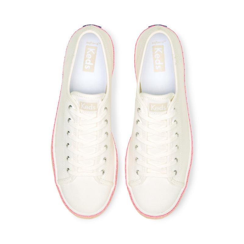 Keds Triple Kick Canvas Jute Foxing Canvas Damen Rosa | 52180JRID