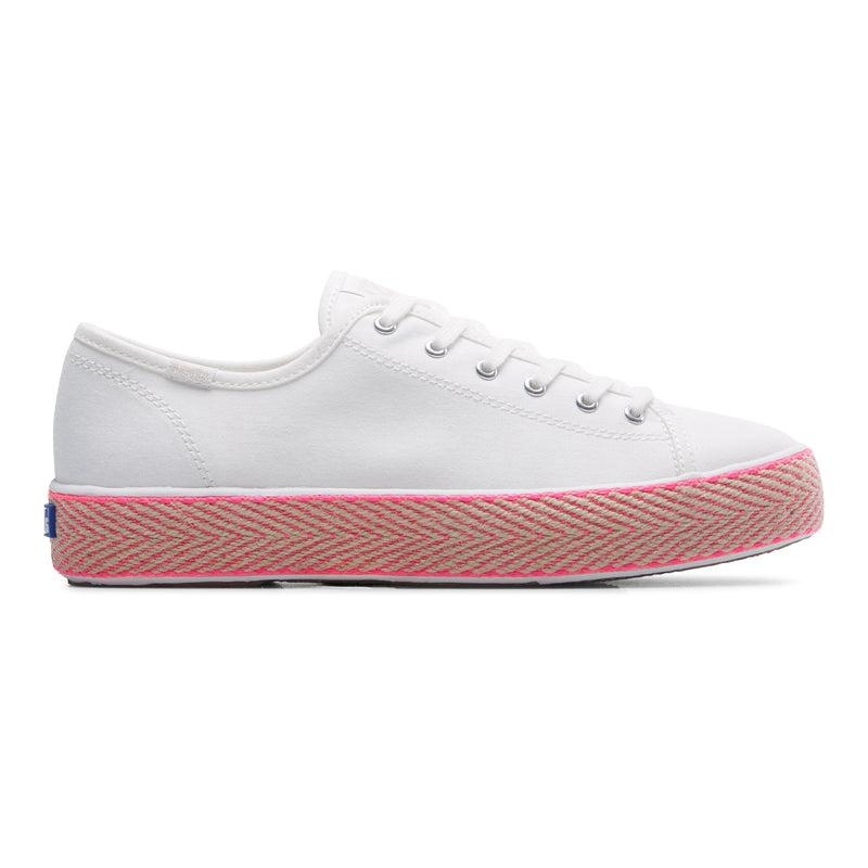 Keds Triple Kick Canvas Jute Foxing Canvas Damen Rosa | 52180JRID