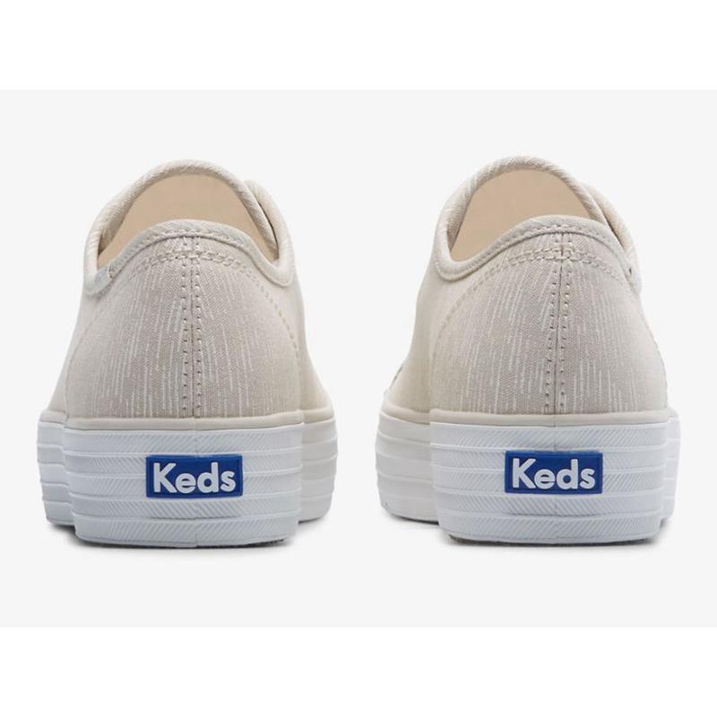 Keds Triple Kick Canvas Lines Print Lace Ups Damen Silber | 27480THFP