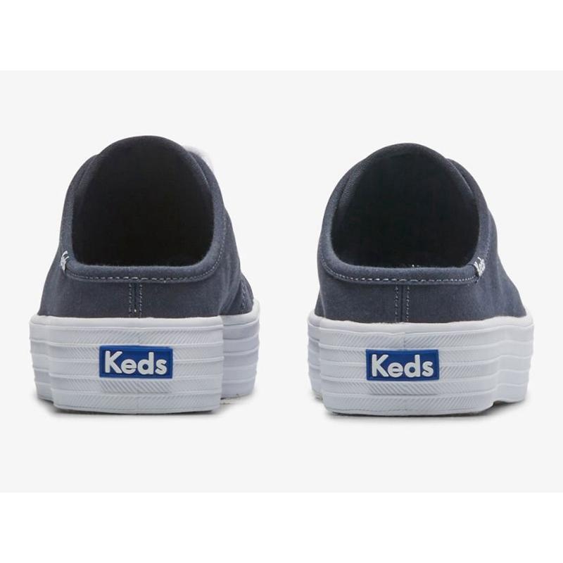 Keds Triple Kick Canvas Slip On Mules Damen Navy | 18495WYJQ