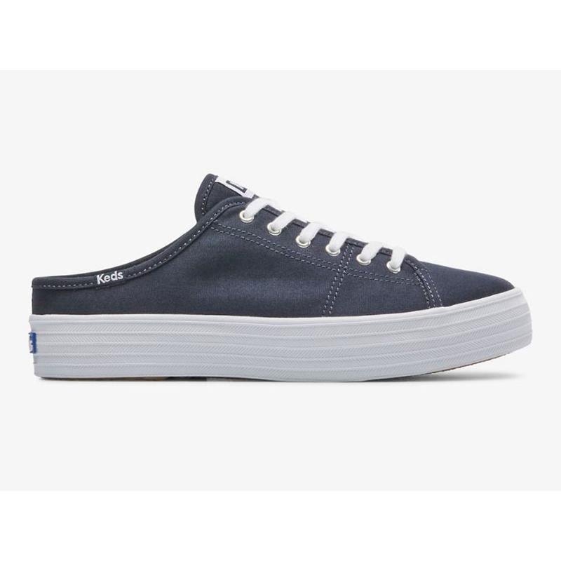 Keds Triple Kick Canvas Slip On Mules Damen Navy | 18495WYJQ