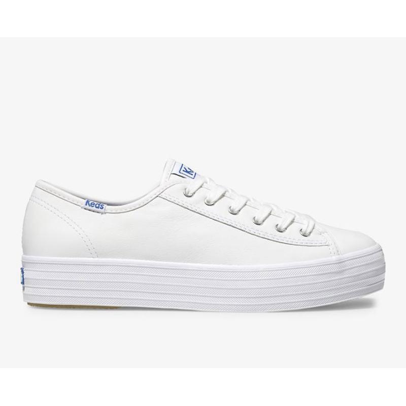 Keds Triple Kick Leather Sneakers Damen Weiß | 92764ENGJ