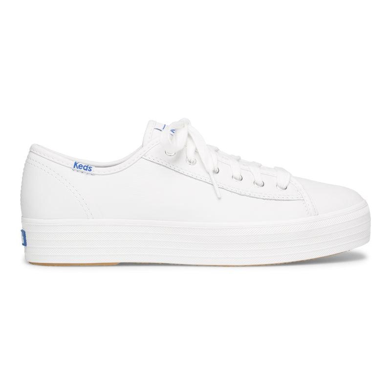 Keds Triple Kick Leder Platform Sneakers Damen Weiß | 13407SJMD