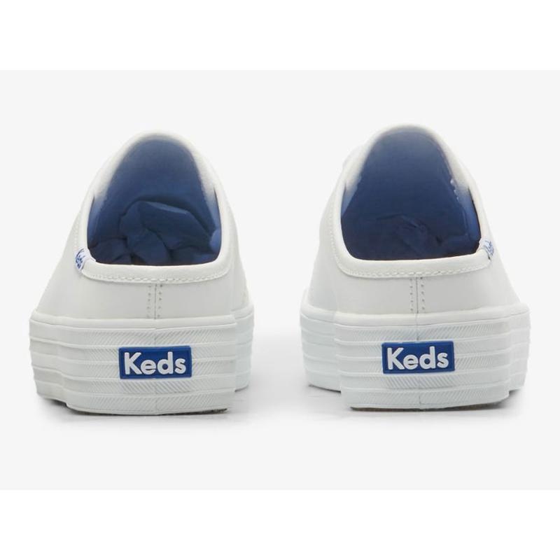 Keds Triple Kick Leder Slip On Mules Damen Weiß | 58910KJMO