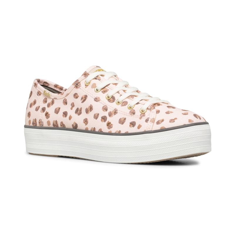 Keds Triple Kick Leopard Canvas Canvas Damen Pink/Multicolor | 80926FREQ