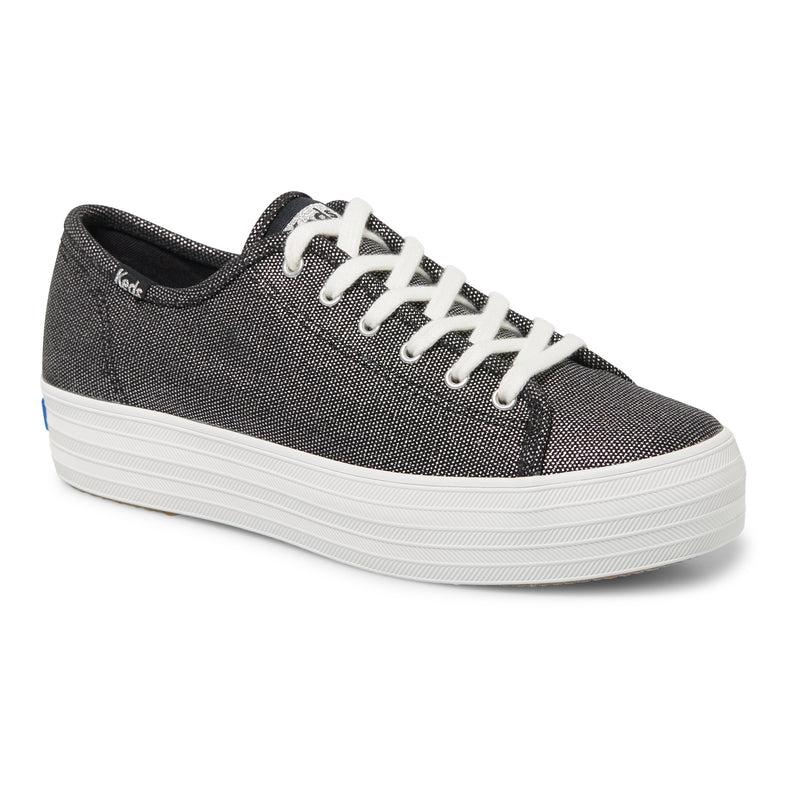 Keds Triple Kick Metallic Pewter Platform Sneakers Damen Schwarz | 94760ZSGU