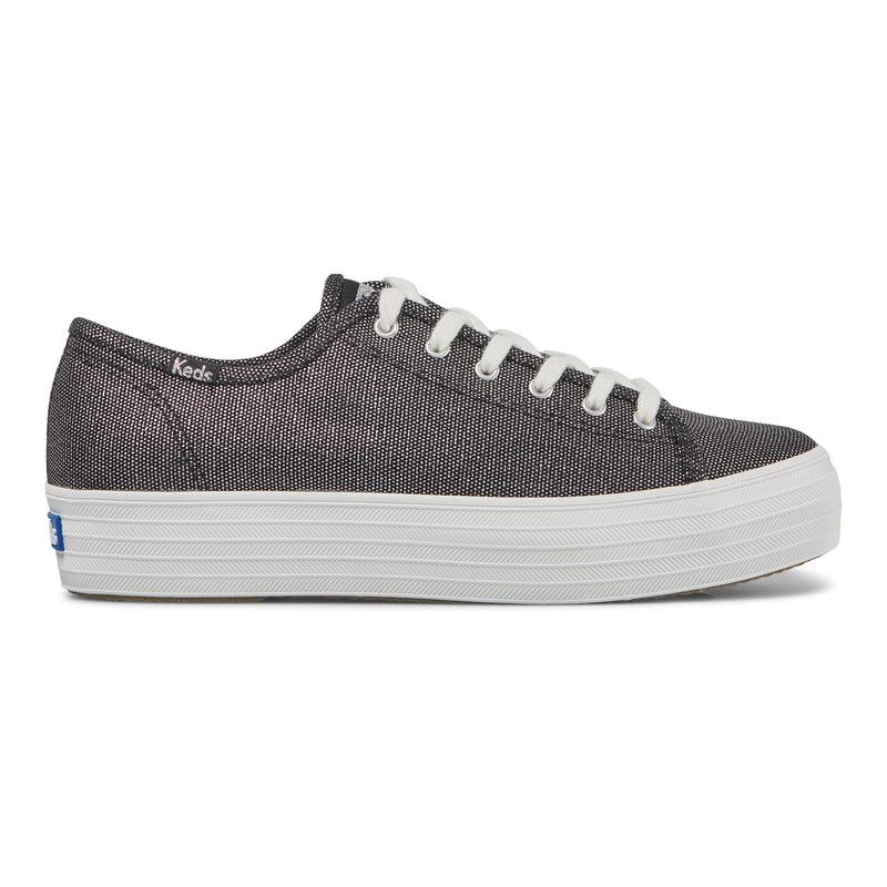 Keds Triple Kick Metallic Pewter Platform Sneakers Damen Schwarz | 94760ZSGU