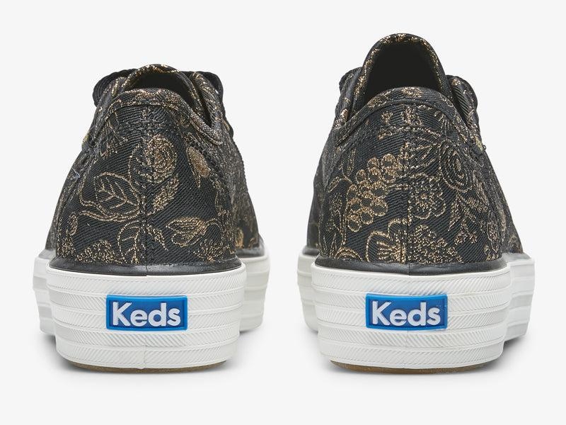 Keds Triple Kick Rifle Paper Co. Colette Jacquard Prints Damen Schwarz | 97142GWSR