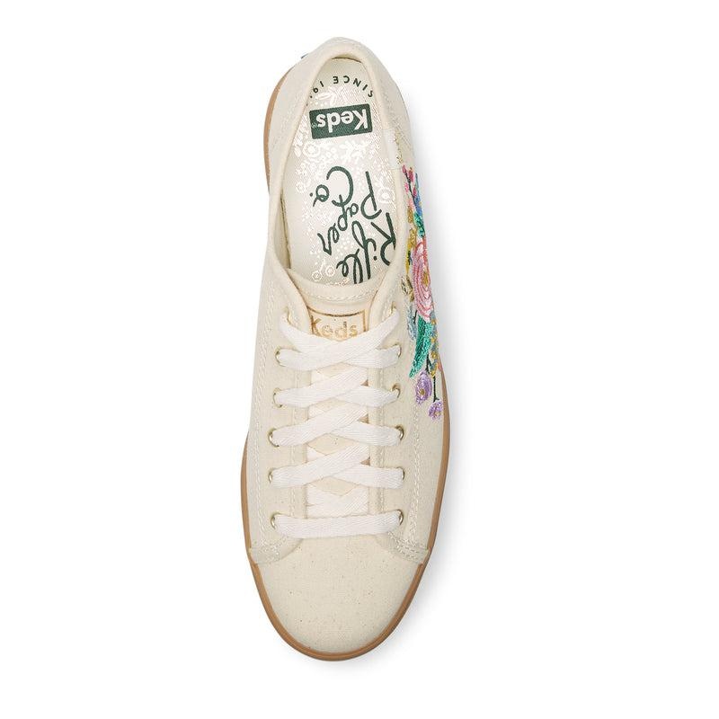 Keds Triple Kick Rifle Paper Co. Embroidered Garden Party Linen Prints Damen Weiß | 21384MOZC