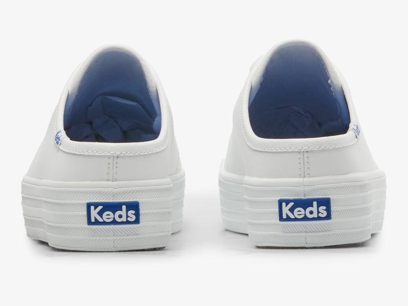 Keds Triple Mule Leder Halbschuhe Damen Weiß | 49081BDZO