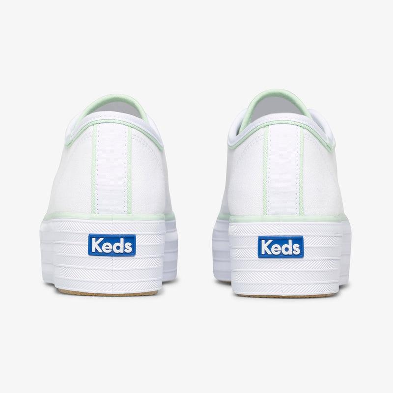 Keds Triple Up Canvas Hits Canvas Damen White/Mint | 58267AVOL