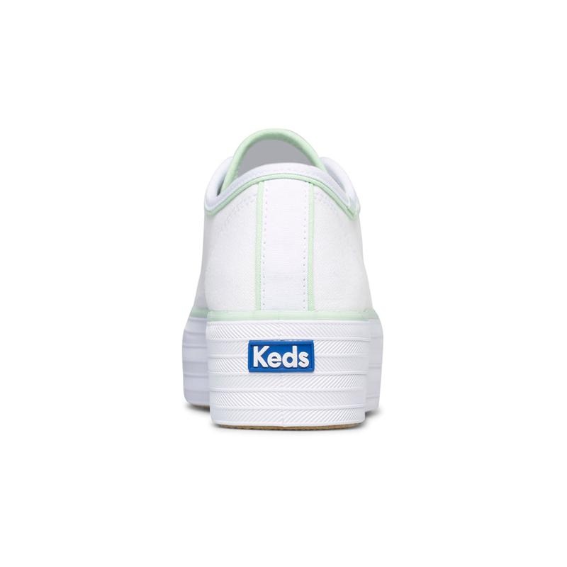 Keds Triple Up Canvas Hits Canvas Damen White/Mint | 58267AVOL