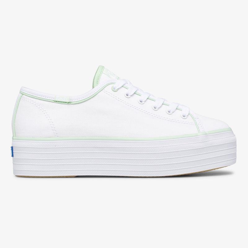 Keds Triple Up Canvas Hits Canvas Damen White/Mint | 58267AVOL