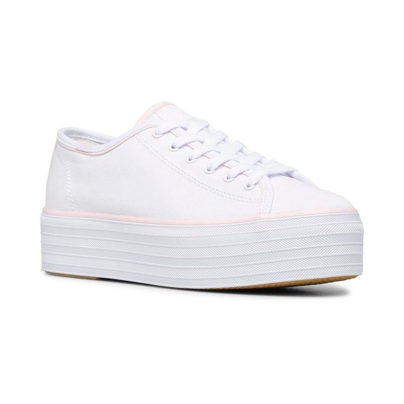 Keds Triple Up Hits/Pink Canvas Canvas Damen White/Pink | 83107UBHV