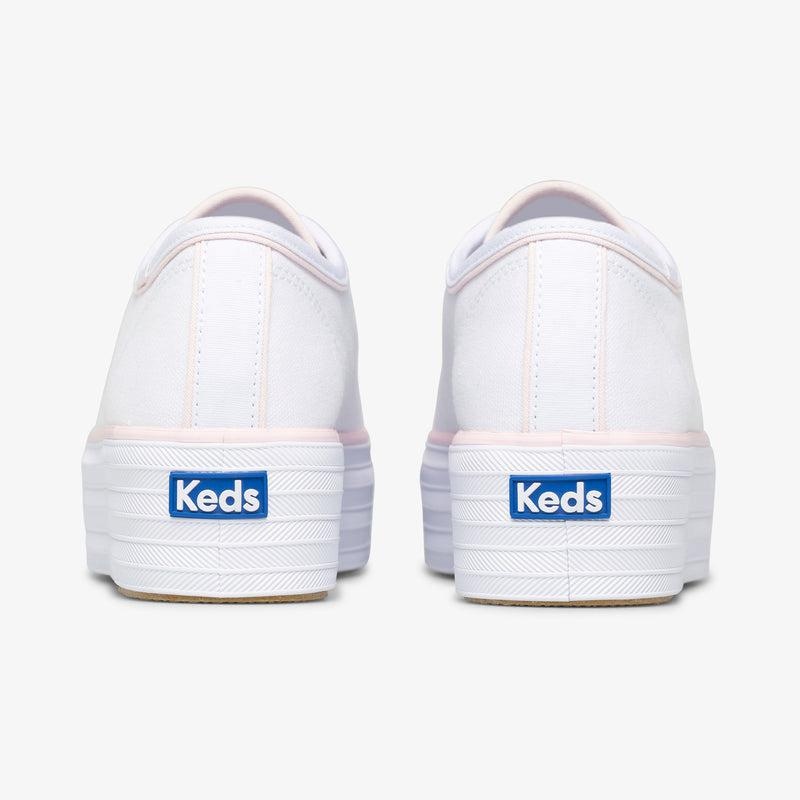 Keds Triple Up Hits/Pink Canvas Canvas Damen White/Pink | 83107UBHV