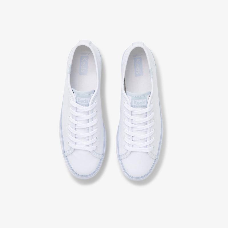 Keds Triple Up Hits Canvas Platform Sneakers Damen White/Blue | 09138ZVJK