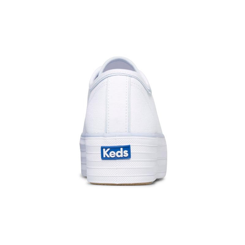 Keds Triple Up Hits Canvas Platform Sneakers Damen White/Blue | 09138ZVJK