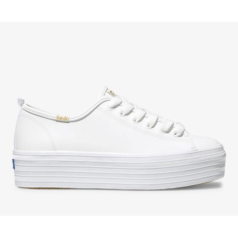 Keds Triple Up Leather Sneakers Damen Weiß | 64051JERY