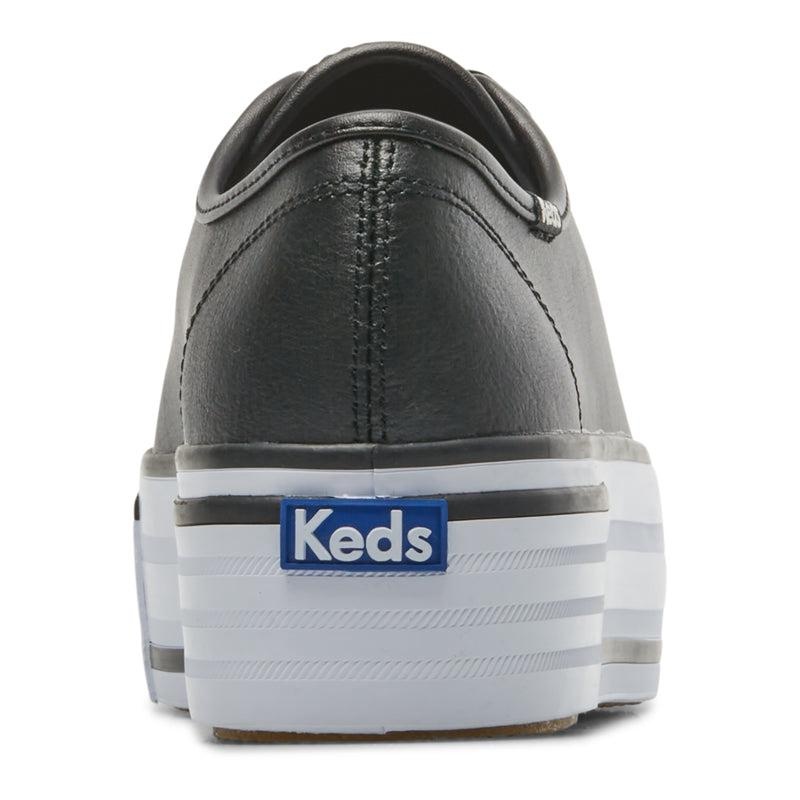 Keds Triple Up Leder Bumper Foxing Leather Sneakers Damen Black/White | 49063CBQT