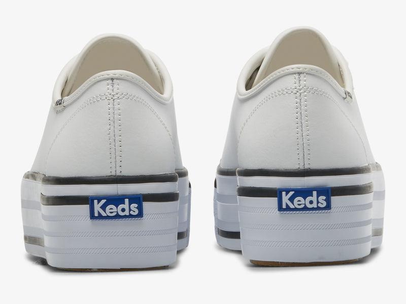 Keds Triple Up Leder Bumper Foxing Leather Sneakers Damen Weiß | 06457YVEL