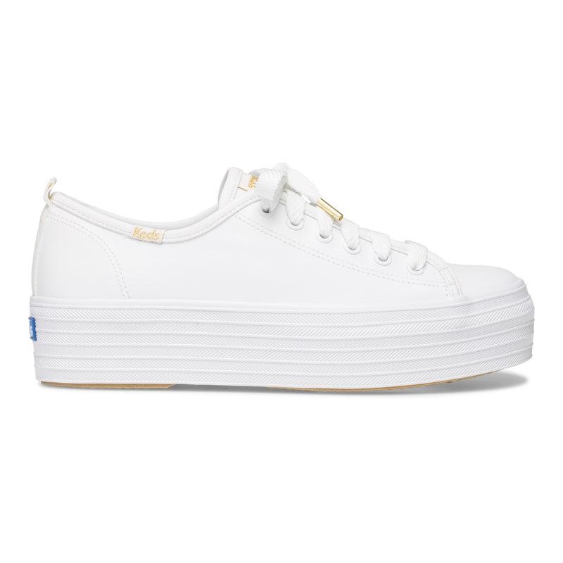 Keds Triple Up Leder Platform Sneakers Damen Weiß | 80736HOXI