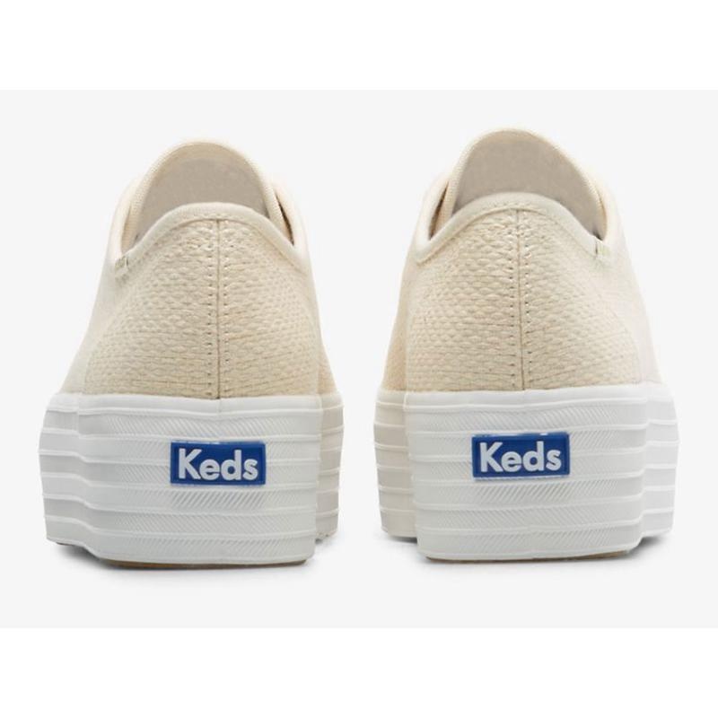 Keds Triple Up Metallic Woven Platform Sneakers Damen Gold | 15869OARN