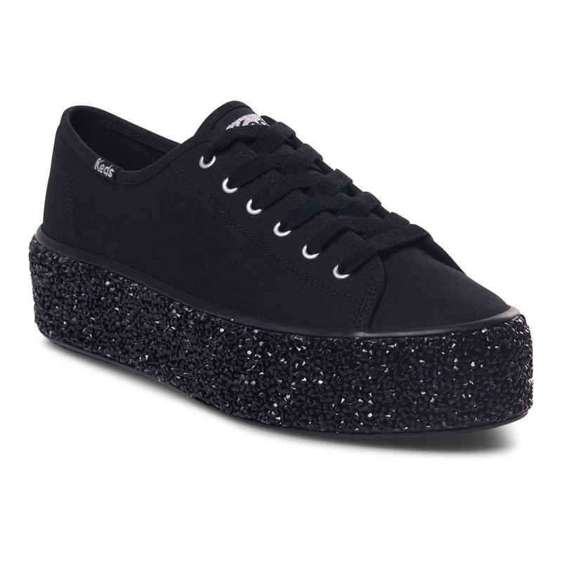 Keds Triple Up Rock Salt Cel Canvas Damen Schwarz | 70462NEMZ