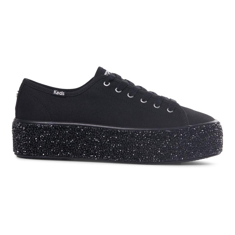 Keds Triple Up Rock Salt Cel Canvas Damen Schwarz | 70462NEMZ