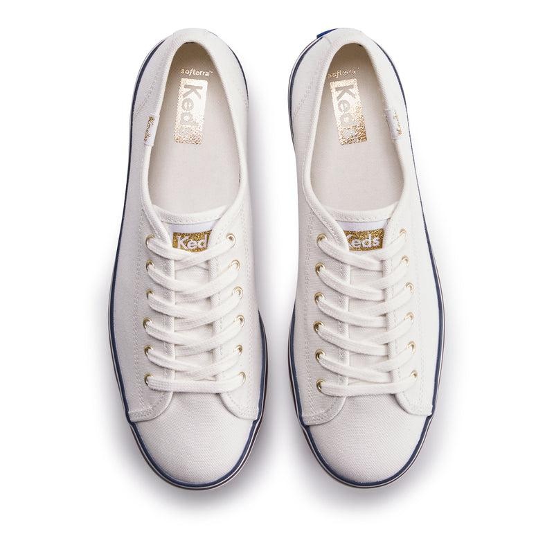 Keds Triple Up Varsity Canvas Canvas Damen White/Blue | 47590MWUK