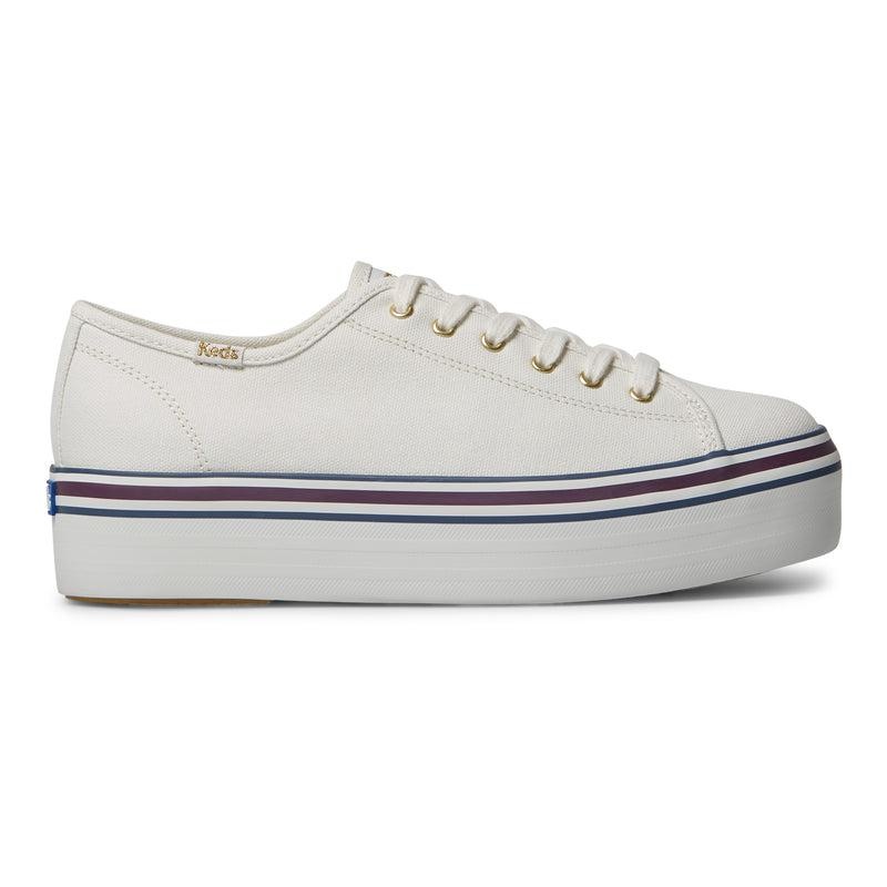 Keds Triple Up Varsity Canvas Canvas Damen White/Blue | 47590MWUK