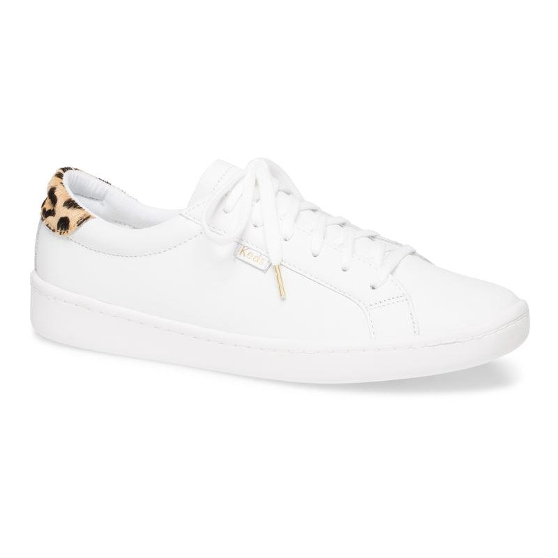 Keds x Kate Spade Ace Leder Leather Sneakers Damen White/Leopard | 96174SYTA