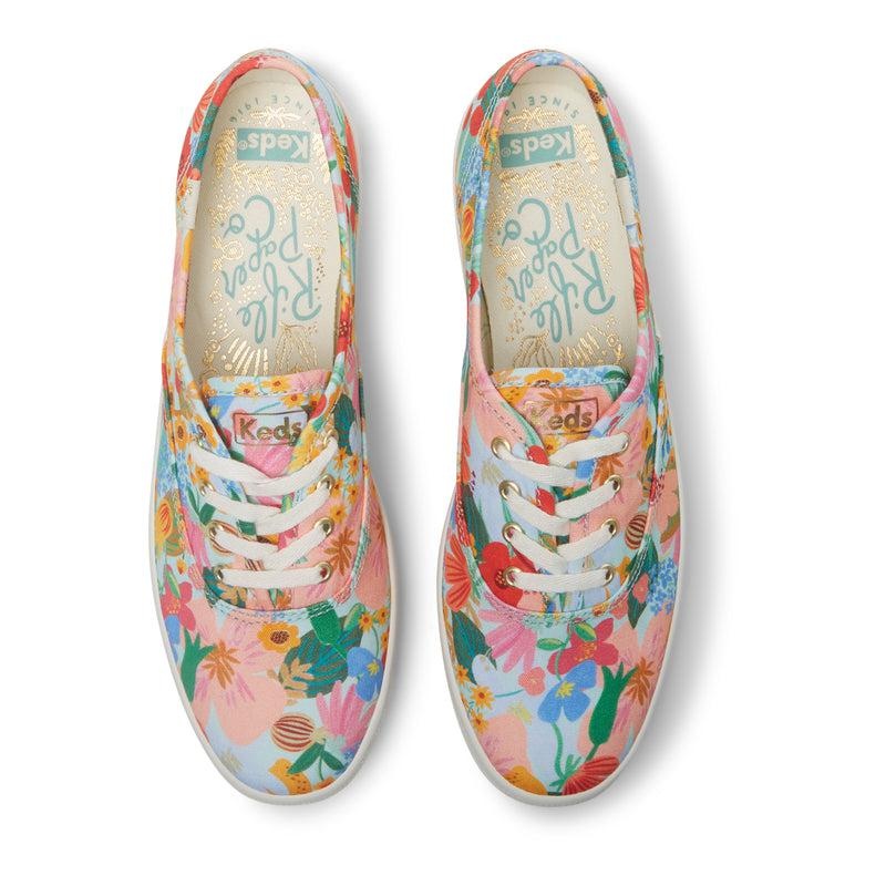 Keds x Rifle Paper Co. Champion Canvas Damen Blue/Multicolor | 36489TPAY