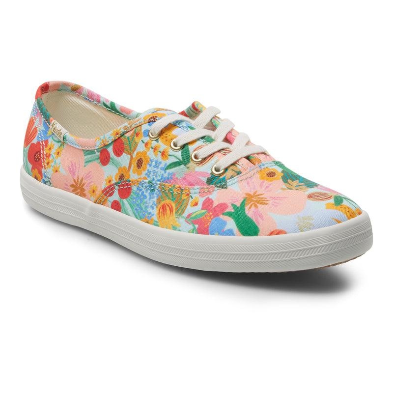 Keds x Rifle Paper Co. Champion Canvas Damen Blue/Multicolor | 36489TPAY