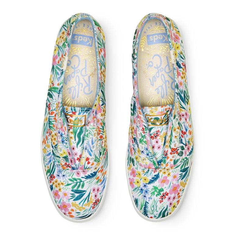 Keds x Rifle Paper Co. Chillax Canvas Damen White/Multicolor | 78321PFUA