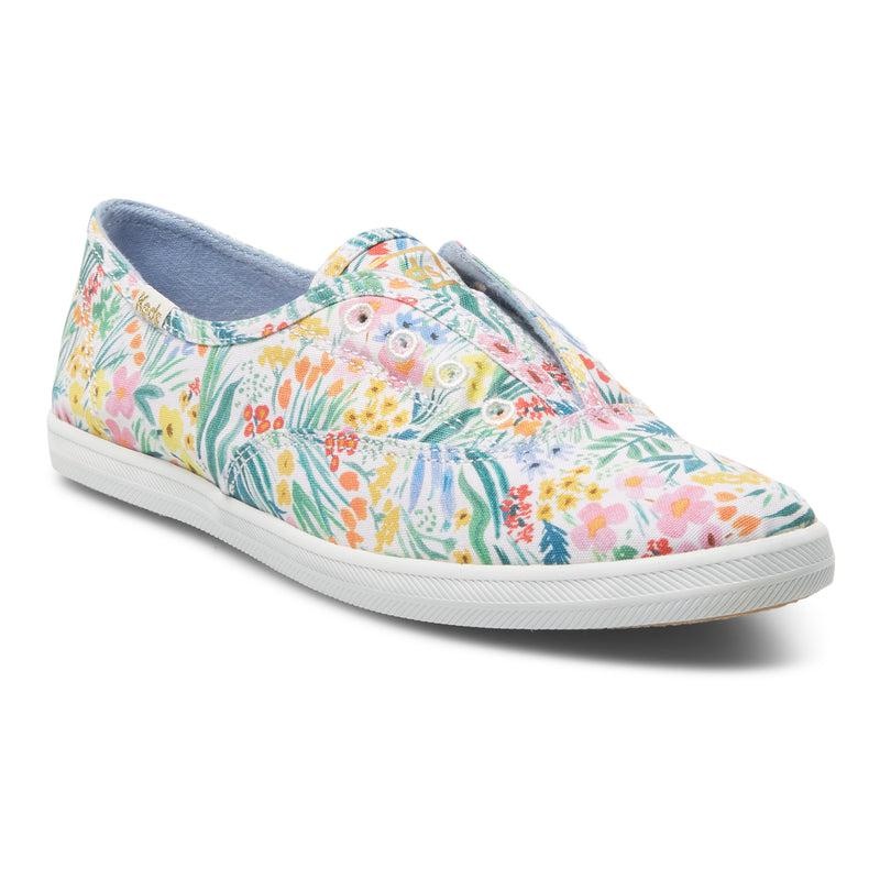 Keds x Rifle Paper Co. Chillax Canvas Damen White/Multicolor | 78321PFUA