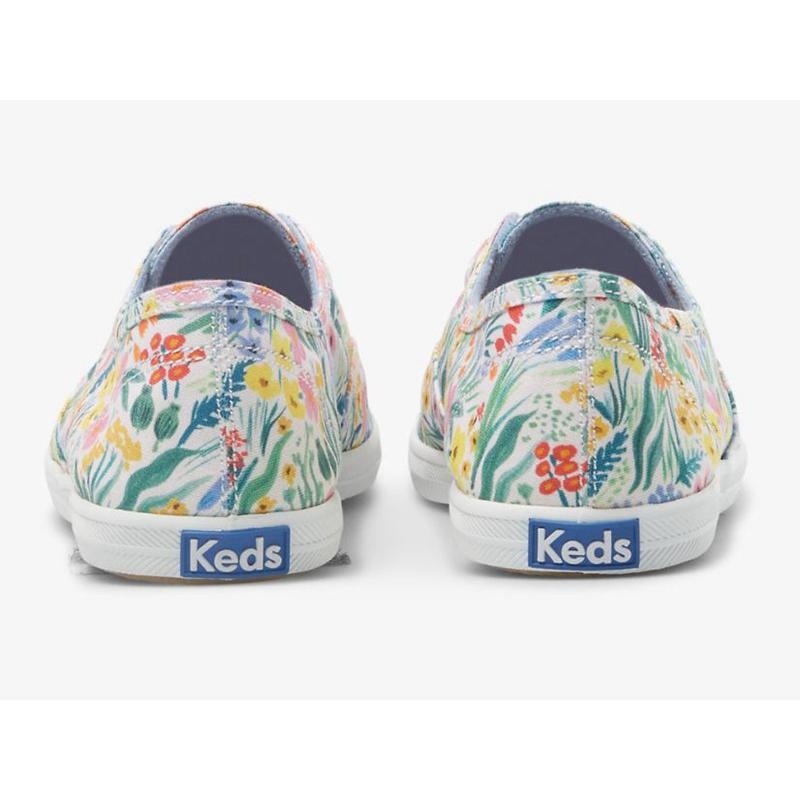 Keds x Rifle Paper Co. Chillax Lea Halbschuhe Damen Weiß Mehrfarbig | 54768UBYA