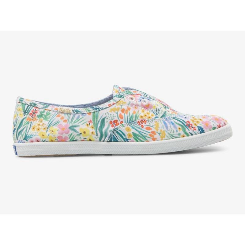 Keds x Rifle Paper Co. Chillax Lea Halbschuhe Damen Weiß Mehrfarbig | 54768UBYA