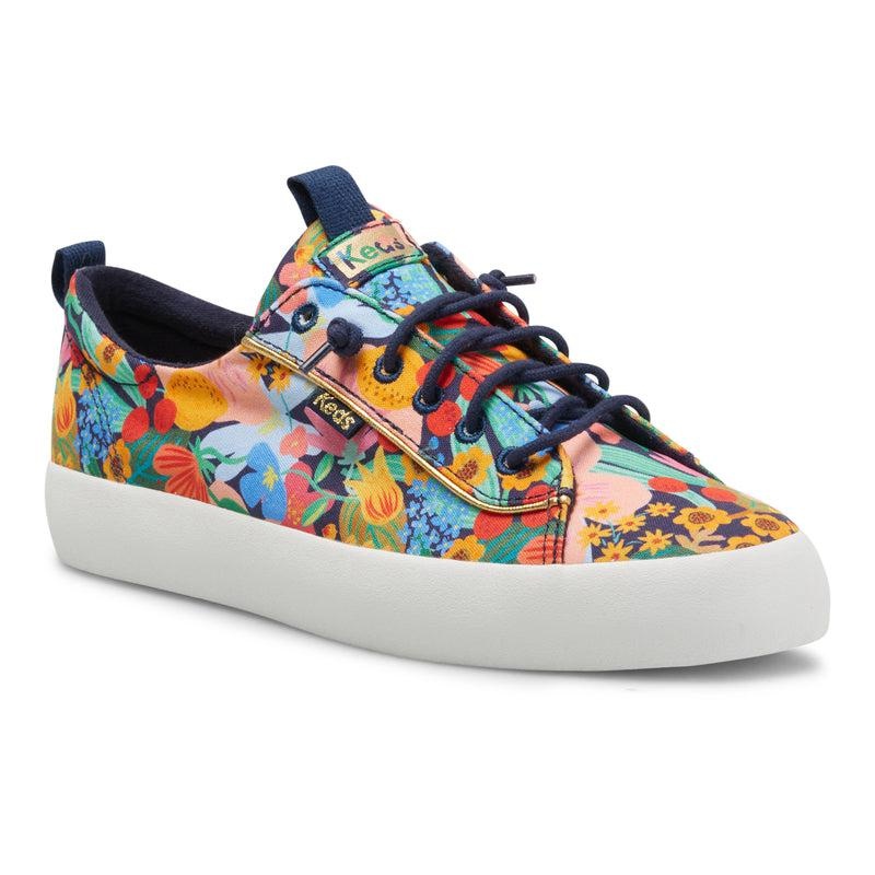 Keds x Rifle Paper Co. Kickback Canvas Damen Navy/Multicolor | 37609SVCD