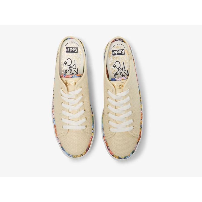 Keds x Rifle Paper Co. Kickstart Mule Raffia Halbschuhe Damen Beige | 20184NYHB