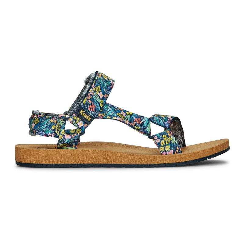 Keds x Rifle Paper Co. Trio Sandal Prints Damen Navy | 98673GZYJ