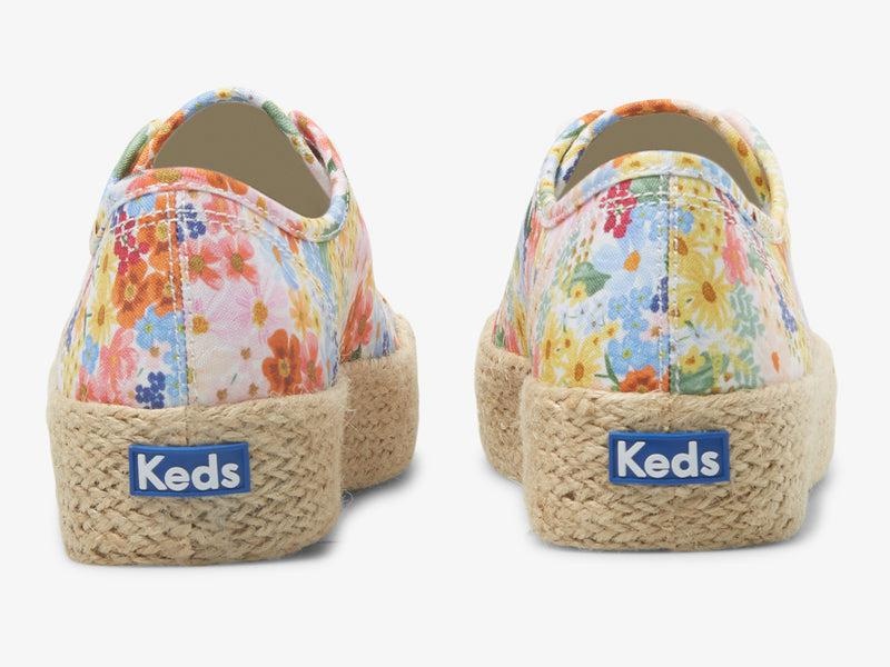 Keds x Rifle Paper Co. Triple Kick Canvas Damen White/Multicolor | 70132KILZ