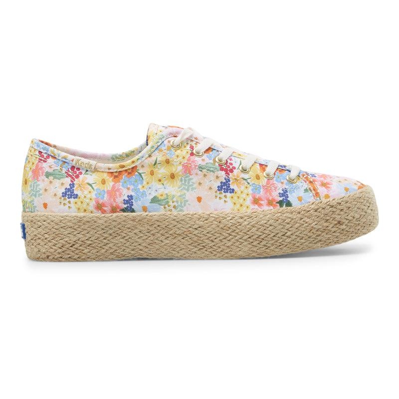 Keds x Rifle Paper Co. Triple Kick Canvas Damen White/Multicolor | 70132KILZ