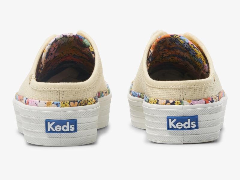 Keds x Rifle Paper Co. Triple Kick Mule Raffia Platform Sneakers Damen Lightyellow | 85317SJQI