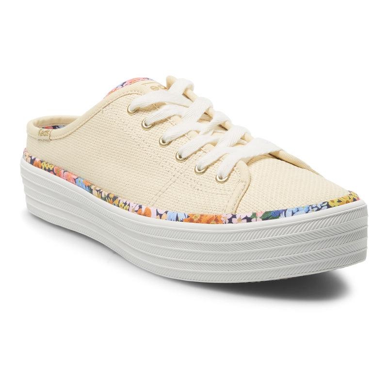 Keds x Rifle Paper Co. Triple Kick Mule Raffia Platform Sneakers Damen Lightyellow | 85317SJQI